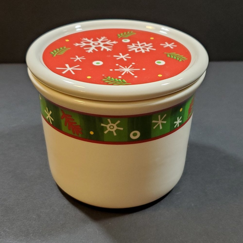 Longaberger Holiday 1 Pint Salt Crock with Lid - Picture 1 of 9